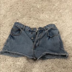 High waisted jean shorts!